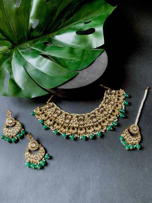 traditional foral choker necklace jewellery earrings set for women/girls 1