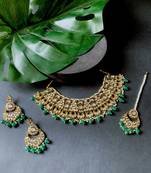 traditional foral choker necklace jewellery earrings set for women/girls