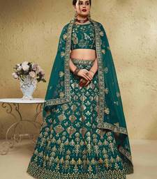 fascinating green embroidered silk bridal lehenga set choli with dupatta with dupatta