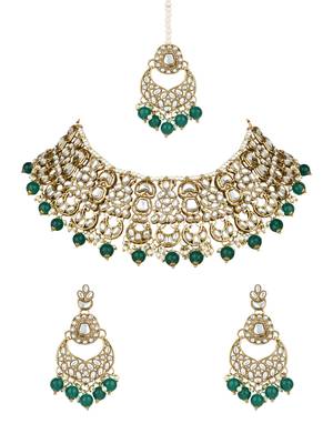 traditional foral choker necklace jewellery earrings set for women/girls 2