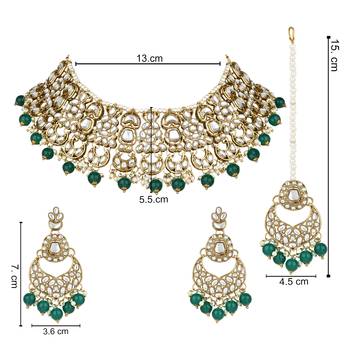 traditional foral choker necklace jewellery earrings set for women/girls 5