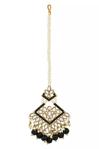 traditional kundan pearl drop choker necklace jewellery & dangle earrings set for women/girls