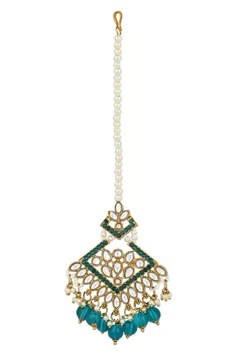 traditional kundan pearl drop choker necklace jewellery & dangle earrings set for women/girls