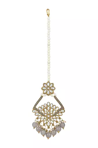 traditional kundan pearl drop choker necklace jewellery & dangle earrings set for women/girls