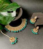 traditional handcrafted kundan pearl choker necklace jewellery set for women/girls