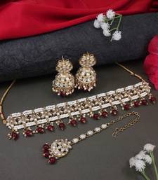 Multi Handmade Choker Necklace Jhumka Earring Set Layer