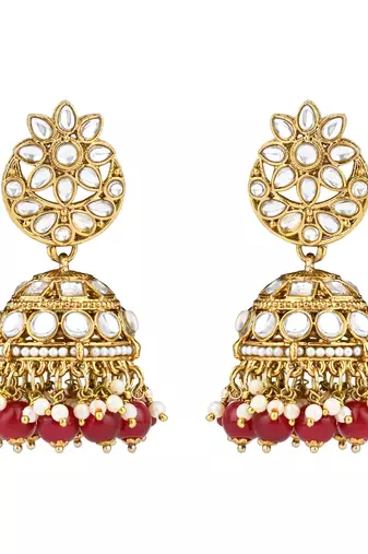 unique design multi layer statement handmade choker necklace jewellery & jhumka earring set for women & girls
