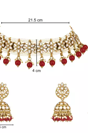 unique design multi layer statement handmade choker necklace jewellery & jhumka earring set for women & girls