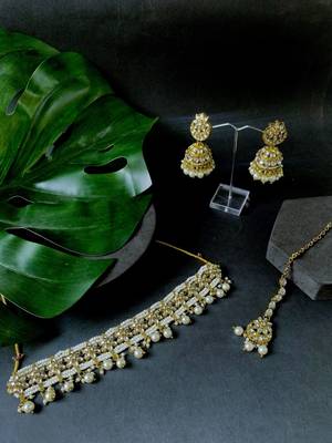 unique design multi layer statement handmade choker necklace jewellery & jhumka earring set for women & girls 2
