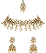 unique design multi layer statement handmade choker necklace jewellery & jhumka earring set for women & girls