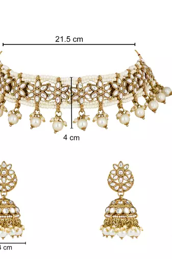 unique design multi layer statement handmade choker necklace jewellery & jhumka earring set for women & girls