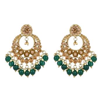 traditional kundan pearl choker necklace jewellery & earrings set for women girls 3