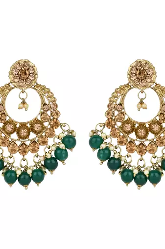 traditional kundan pearl choker necklace jewellery & earrings set for women girls