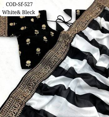Pareeniti Black N White Saree 1