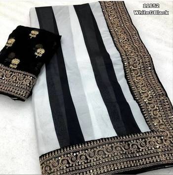 Pareeniti Black N White Saree 3
