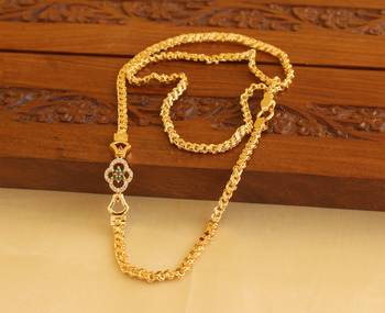 Gold platted cz flower moppu chain 1