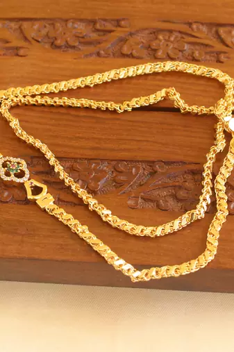 Gold platted cz flower moppu chain