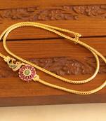 Gold platted cz kempu peacock moppu chain