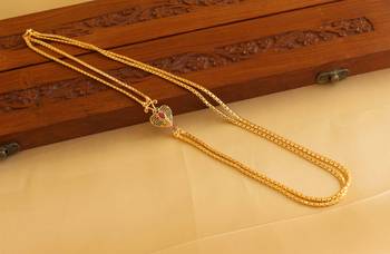 Gold platted cz heart shape moppu chain 1