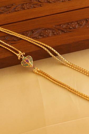 Gold platted cz heart shape moppu chain