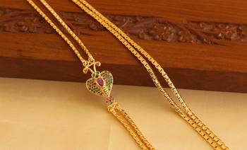 Gold platted cz heart shape moppu chain 2