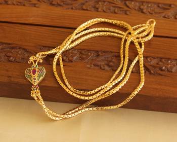 Gold platted cz heart shape moppu chain 3