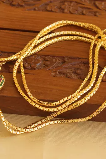 Gold platted cz heart shape moppu chain
