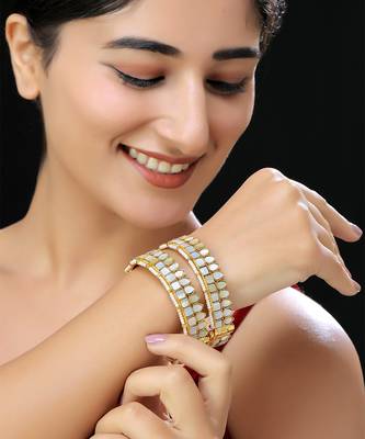 Gold finish mother of pearls bangles 1