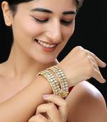 Gold finish mother of pearls bangles