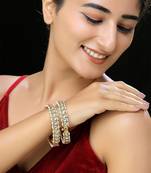 Gold finish kundan bangles