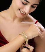 Gold finish kundan bangles