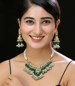 Gold finish kundan necklace set