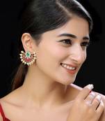 Gold finish semicircle kundan studs