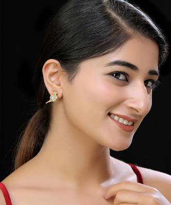 Gold finish bird kundan studs 1