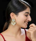 Gold finish mother of pearls earrings