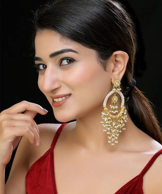 Gold finish kundan chaandbali 1