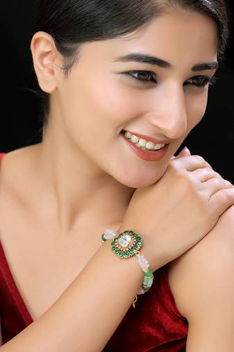 Faux polki green bracelet