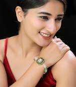 Faux polki green bracelet