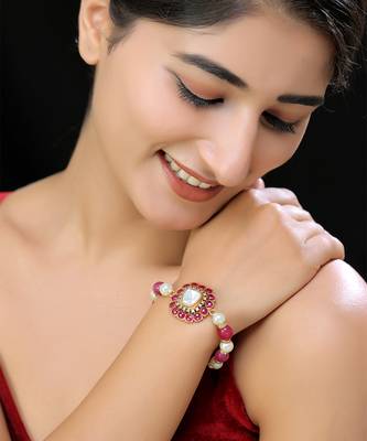Faux polki red bracelet 1