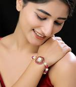 Faux polki red bracelet