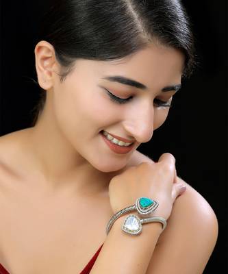 Faux turquoise polki bracelet 1