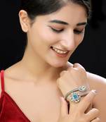 Faux polki blue bracelet