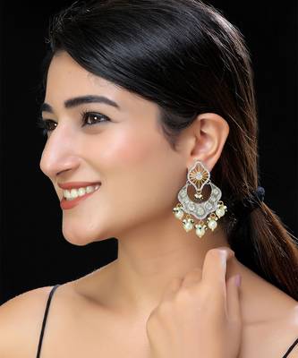 Faux polki kundan earrings 1