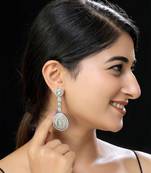 Faux grey polki kundan danglers