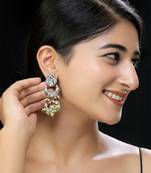 Faux polki kundan danglers