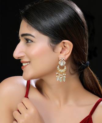 Faux polki kundan danglers 1