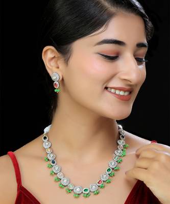 Navratna faux polki necklace set 1