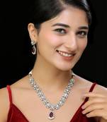 Red faux polki necklace set