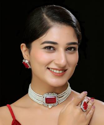 Faux polki choker set 1