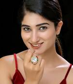 Navratna faux polki ring